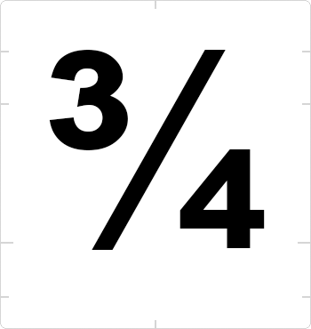 three quarters fraction